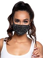 Fashion face mask / mouth cover, scattered rhinestones